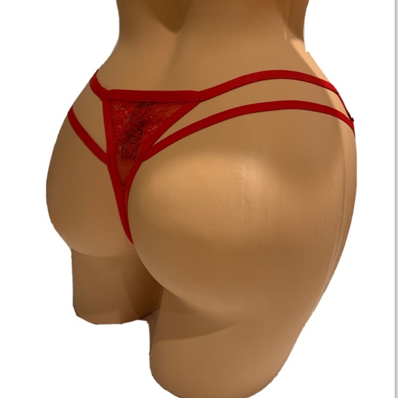 Victoria’s Secret Very Sexy Lace Strappy Cutout Ring Red Thong VS Panty - Picture 2 of 2